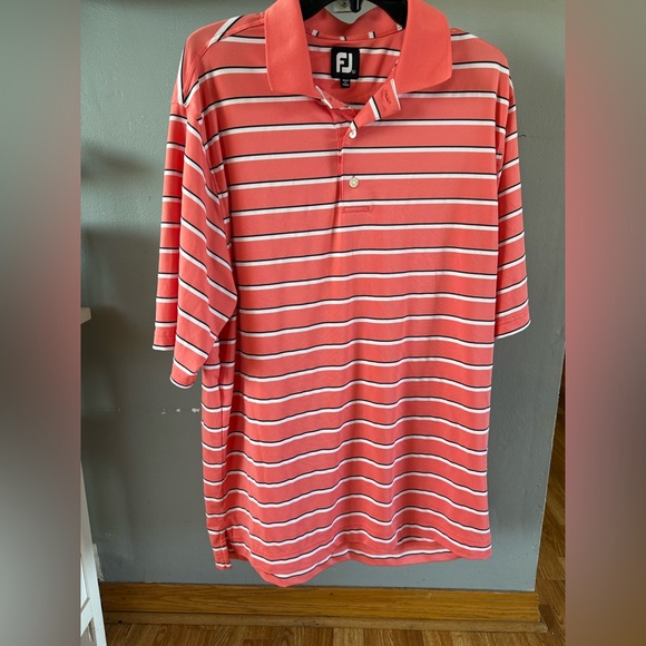FootJoy Other - FootJoy Men's Pink and White Striped Polo Shirt